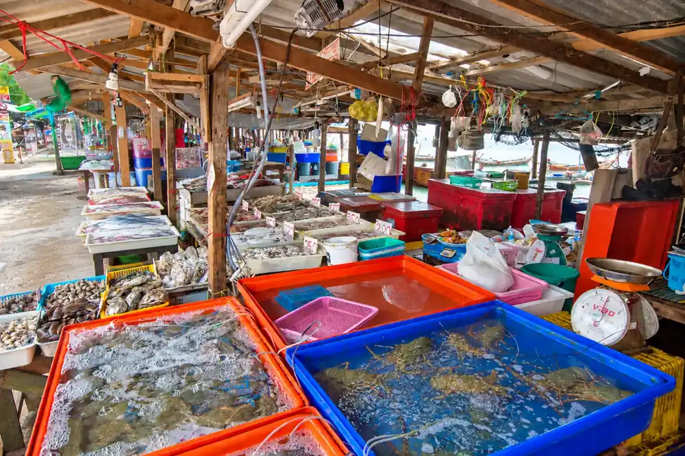 แผงร้านตลาดปลาชาวเล